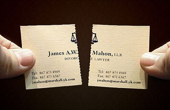 Tearable Divorce Lawyer Business Card