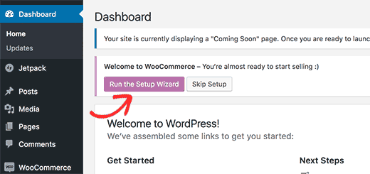 setup wizard woocommerce pada cara membuat website toko onine di wordpress