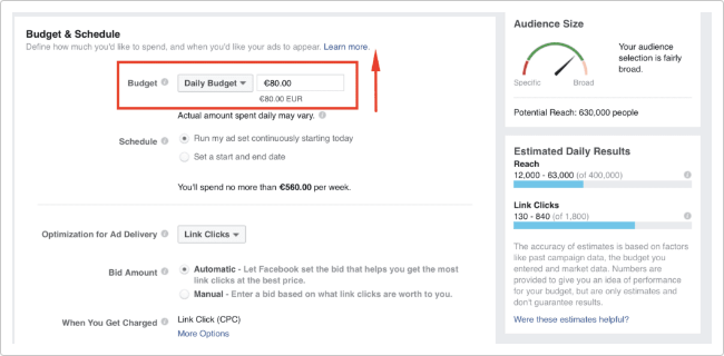 set budget untuk beriklan di facebook
