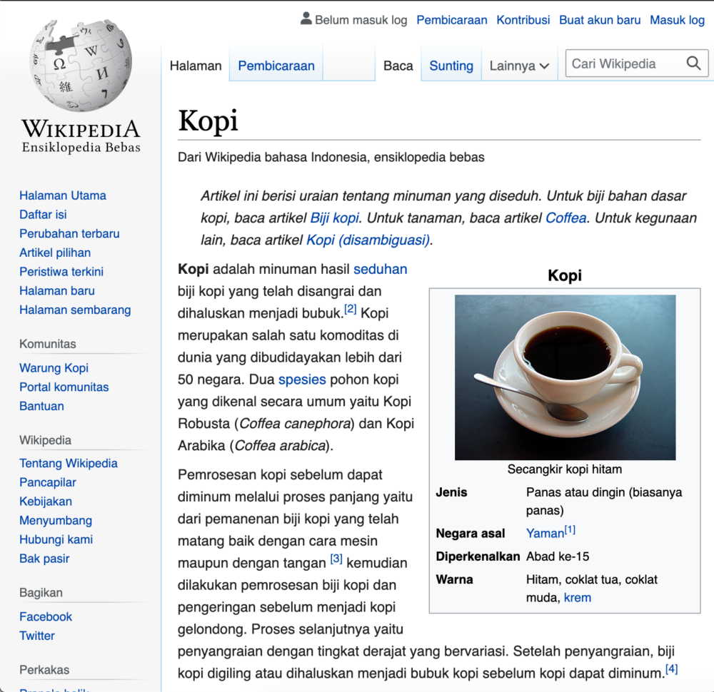 cara riset keyword kopi di wikipedia