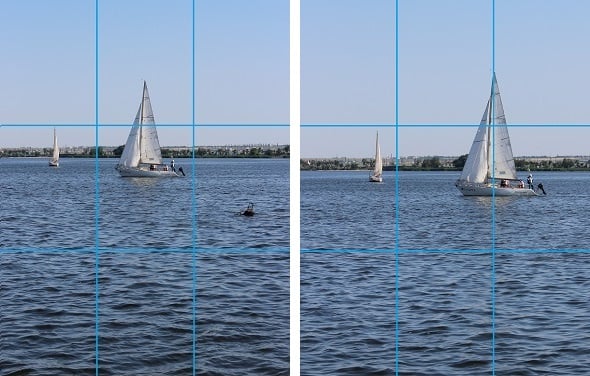 prinsip fotografi rule of third pada perahu