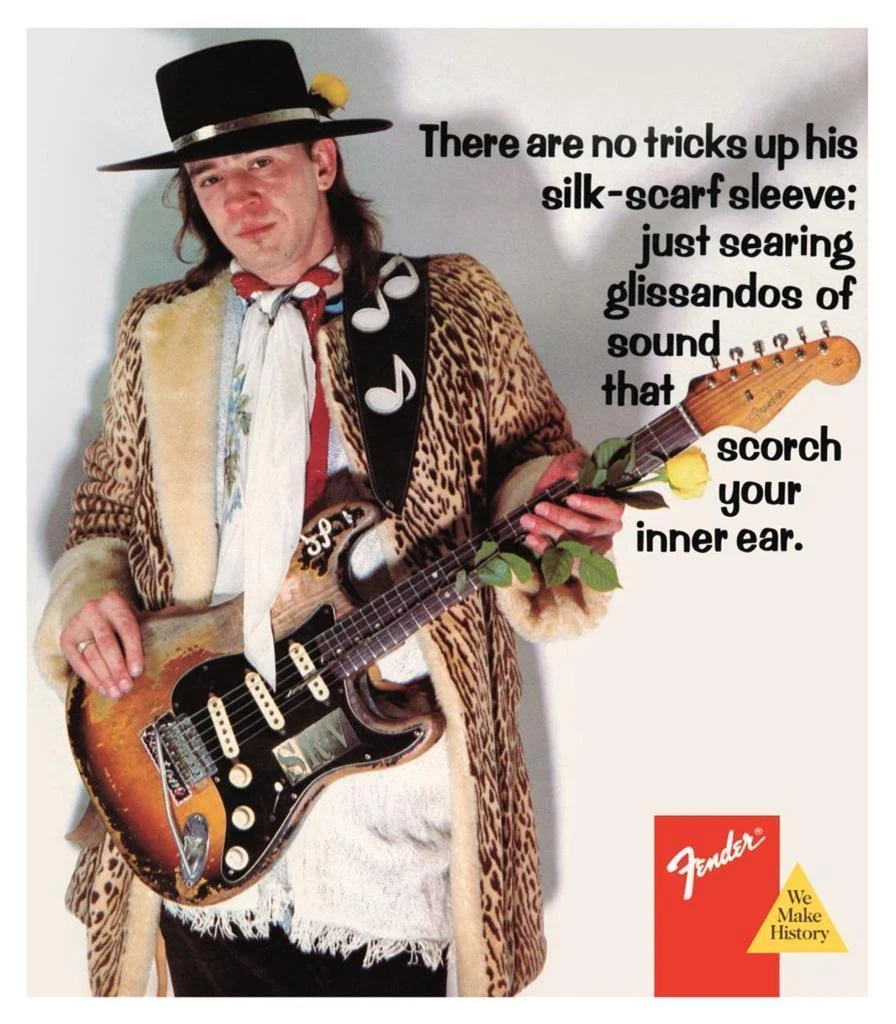 fender guitars stevie ray vaughan advertisement