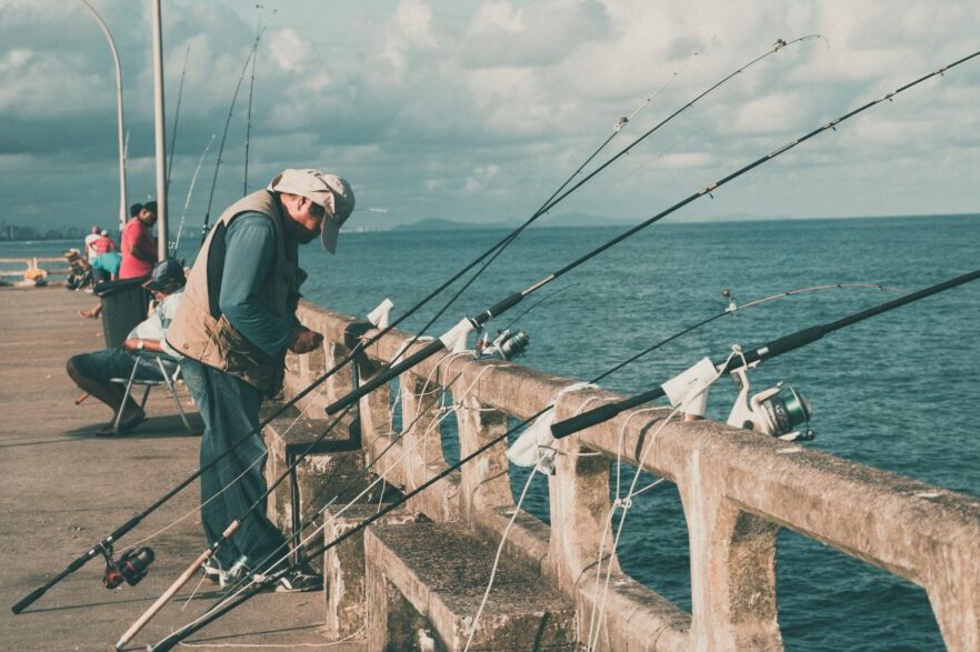 Fishing Rods on Fence