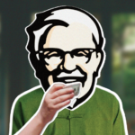 tea sipping colonel sanders illustration