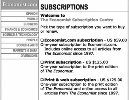 the economist subscriptions pricing